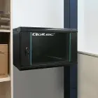 Qoltec RACK Cabinet 19" | 12U | 600 x 635 x 450 | Tempered doors | Hanging | Steel case | Lock | Black Фото num