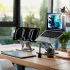 Wozinsky WRS-CPY84SS Aluminum Laptop and Tablet Stand + Free Smartphone Stand - Silver Фото num