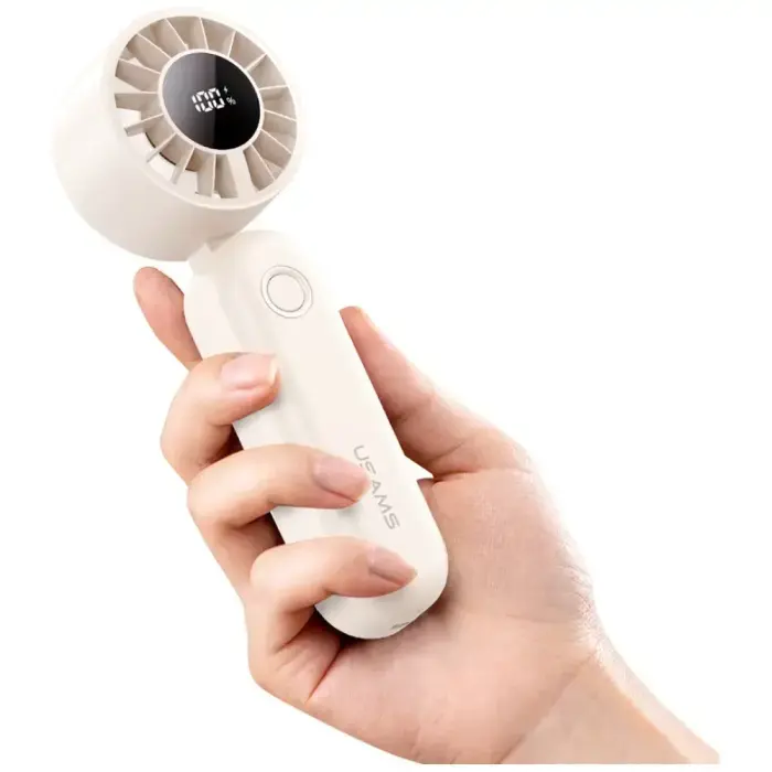 Hand fan USAMS Mini ZB352 1200mAh folding beige Фото num