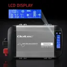 Qoltec Pure Sine Wave Inverter | 12V to 230V | 500/1000W | LCD | USB | USC-C | Compatible with LiFePO4 GEL AGM  Foto 4