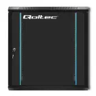 Qoltec RACK Cabinet 19" | 12U | 600 x 635 x 450 | Tempered doors | Hanging | Steel case | Lock | Black Фото num