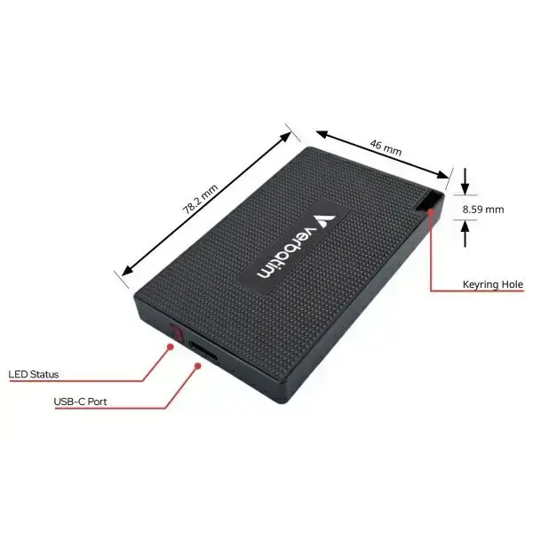 Verbatim Mini Dysk SSD 512GB USB-C 3.2    + kabel USB-C|USB-C-USB-A metalowy|metal 32030 Фото num