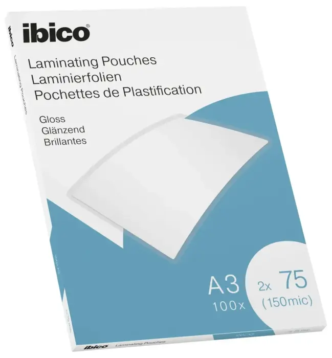 Laminēšanas kabatas Ibico, A3, 303x426 mm, 75 mik.,  100 gab/iepak. Foto 1