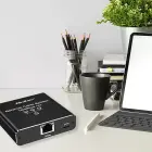 Qoltec Splitter Ethernet mini SWITCH 1x3 RJ45 | 1000Mb/s | USB-C | Aluminium Photo