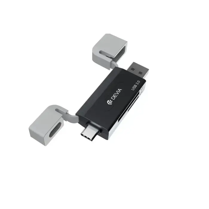 Devia card reader 2in1 EL240 USB/USB-C 3.0 black Foto 14