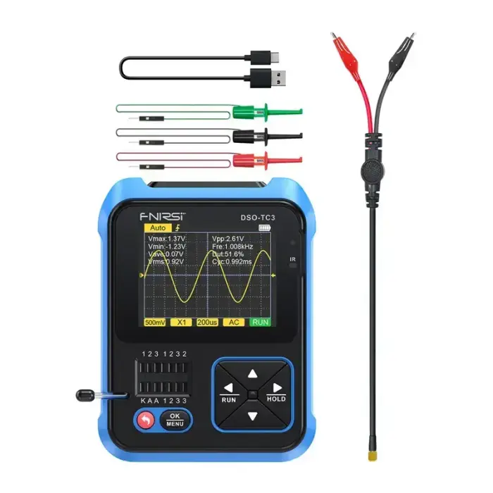 FNIRSI Handheld Digital Oscilloscope Transistor Tester SigGen 3 in 1 DSO-TC3 Фото num