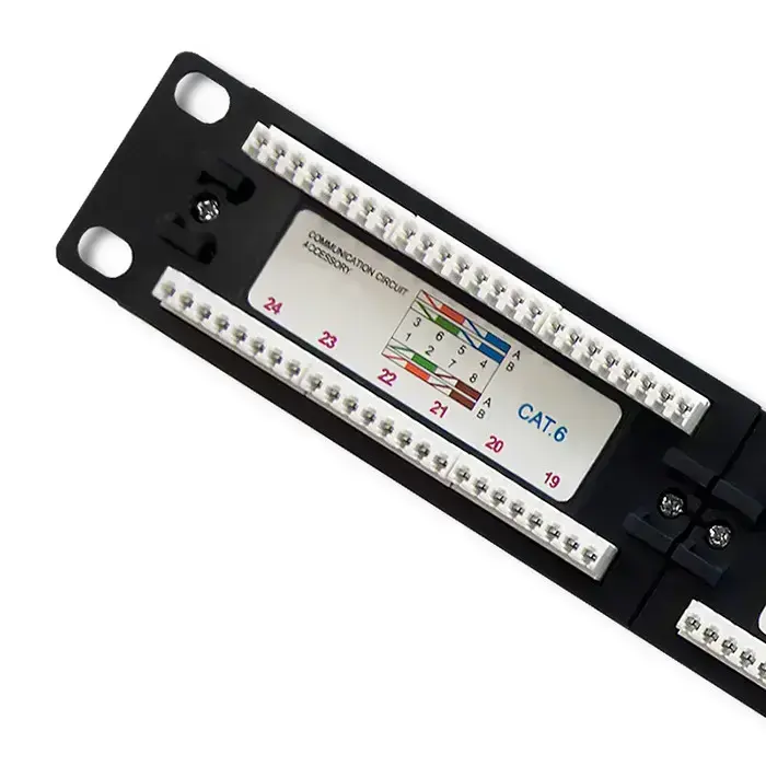 Qoltec Patch panel RACK | 24 ports | Cat 6 UTP | Black Foto 4