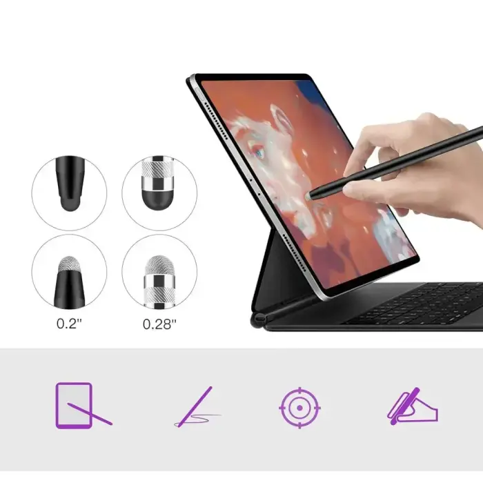 РУЧКА-СТИЛУС TECH-PROTECT USP100 С 4 НАКОНЕЧНИКАМИ ЧЕРНЫЙ Фото num