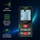 Qoltec High-Precision Laser Distance Meter with Bubble Level | LCD with backlight | 50m Foto 3