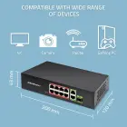 Qoltec FAST Ethernet PoE SWITCH 8x RJ45 PoE 2x RJ45 Uplink 1x SFP | 120W | 1000 Mb Photo