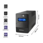 Qoltec Uninterruptible Power Supply UPS Line Interactive| Monolith | 450VA | 240W | LCD | USB | RJ45 Photo