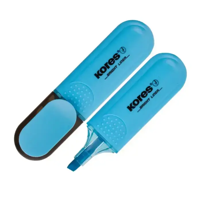 Teksta marķieris KORES BRIGHT LINER zils Foto 1