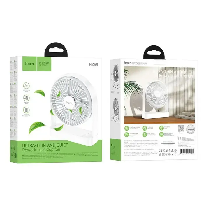 HOCO ultra thin desktop fan HX65 white Foto 18