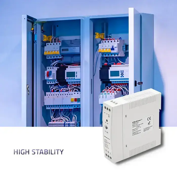 Qoltec DIN rail power supply | 24W | 24V | 1A | White | Slim Фото num