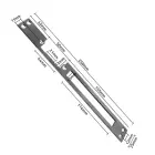 Qoltec Double-sided straight plate for electric door strike | Catch plate | 250mm | Stainless steel Photo
