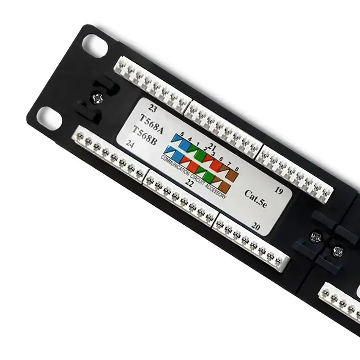 Qoltec Patch panel RACK | 24 ports | cat.6 UTP | Black Фото num