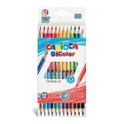 Krāsainie zīmuļi CARIOCA BI-Color, trīsstūrveida, 12 gab./iepak. Foto 1