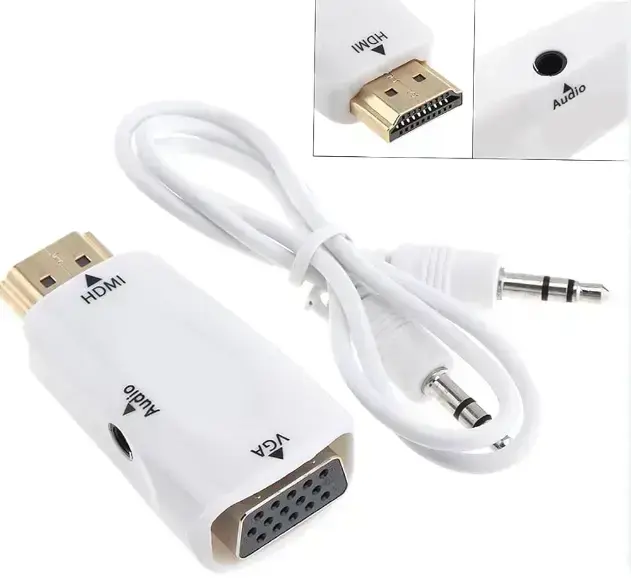 Конвертер видеосигнала HDMI в VGA (+аудио) белый Фото num