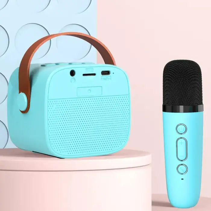 Blavec Portable Bluetooth Speaker WS-07 Karaoke Party - 5W with 2 microphones (WS07-2MBL) blue Фото num
