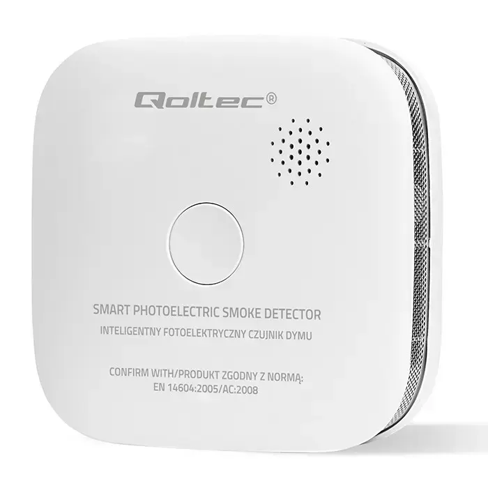 Qoltec Certified Wireless Smoke Detector with Battery | Sensor life: 10 years | Battery life: 10 years | Alarm: 85dB | LED Фото num