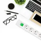 Qoltec Power strip | 6 sockets | 1.8m | White-grey Photo