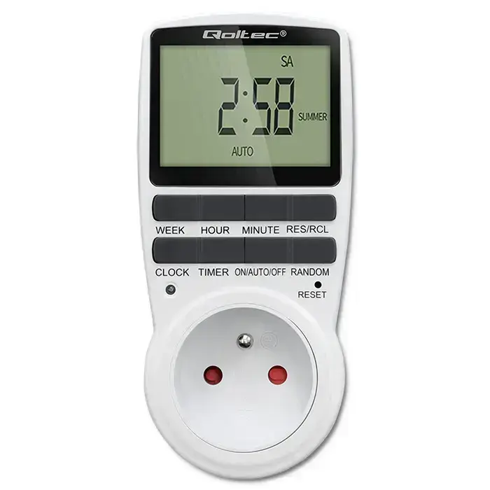 Qoltec Electronic Timer PC0628 | 3680W | 16A | LCD Фото num