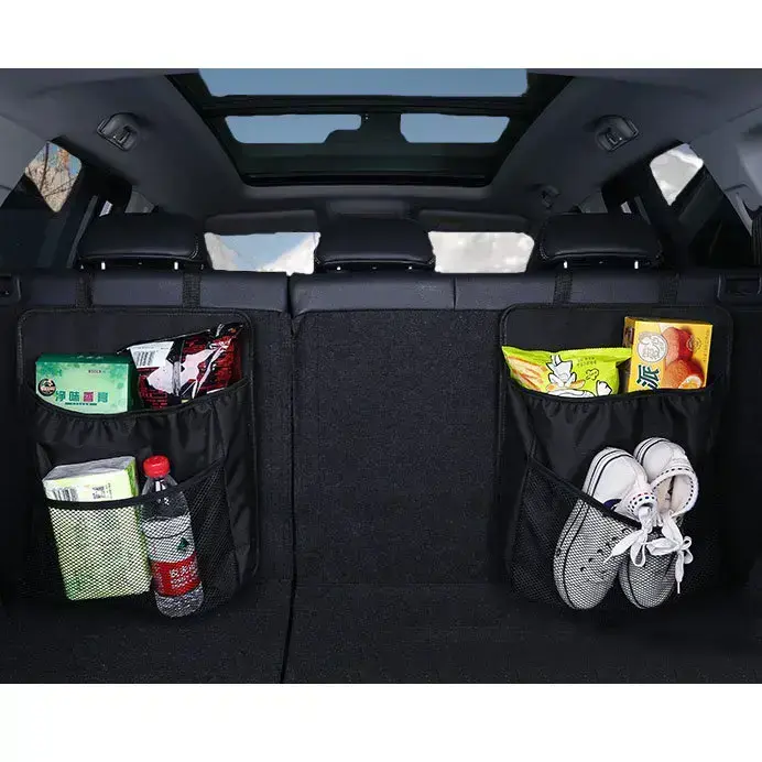 Car organizer for the rear seat backrest for the trunk black Фото num