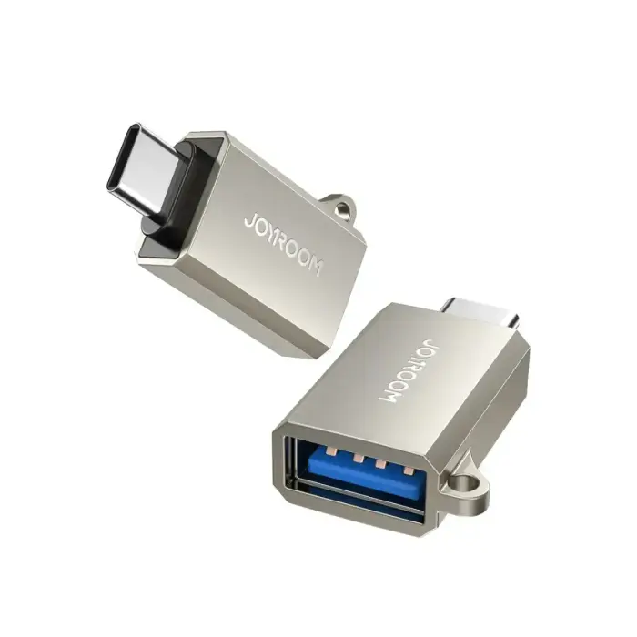 Joyroom S-H151 USB-C (male) | USB-A (female) Adapter with Lanyard Eyelet - Silver Фото num