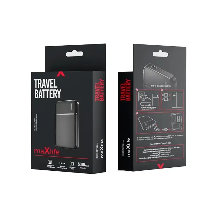 Maxlife внешний аккумулятор (powerbank) MXPB-01 5000 mAh черный Фото num