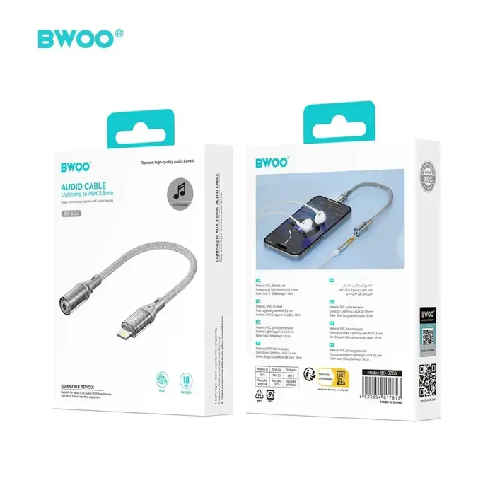 BWOO Adapter Lightning to 3.5MM Jack BZ66 Фото num