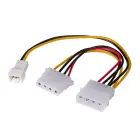 Адаптер с кабелем Akyga AK-CA-35 Molex (m) | 3 pin 12V (m) | Molex (f) 2x 15 см Фото num