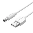 Power Cable USB 2.0 to DC 5.5mm Barrel Jack 5V Vention CEYWG 1,5m (white) Фото num