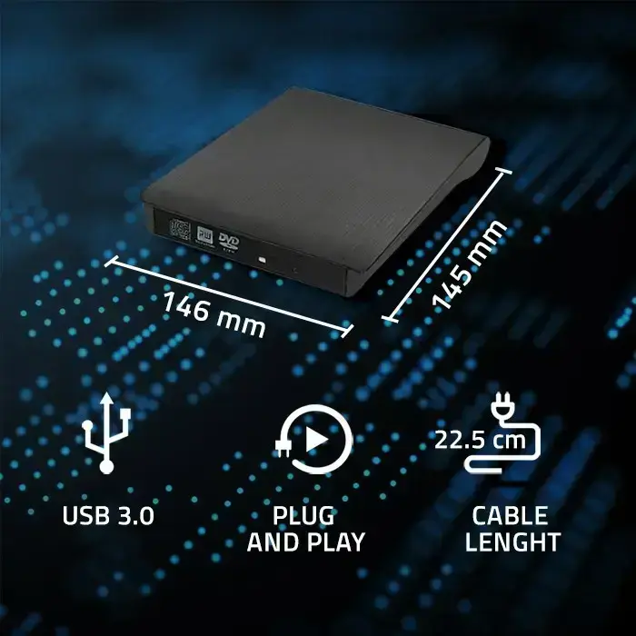 Qoltec External DVD-RW recorder |USB 3:0|Black Foto 5
