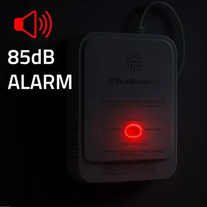 Qoltec Certified Carbon monoxide sensor | CO detector | alarm 85dB | LED Фото num