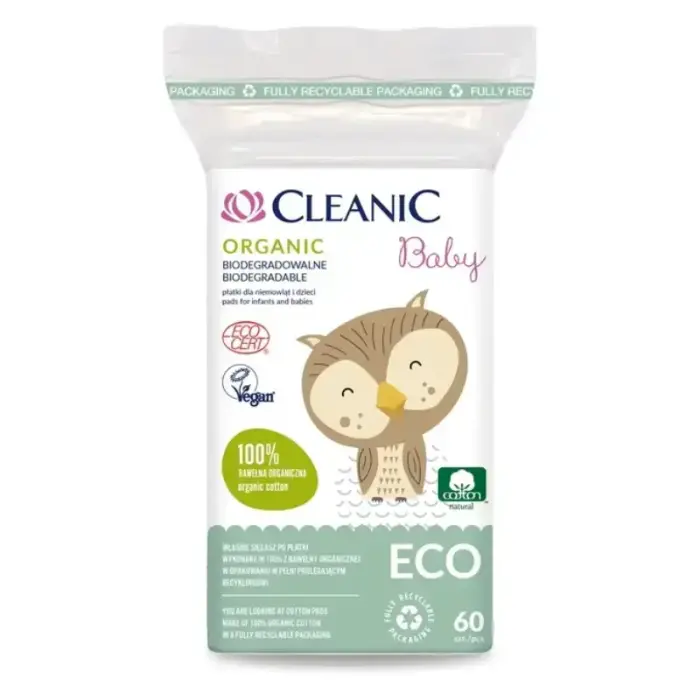 Vates spilventiņi mazuļiem Cleanic Baby Eco 60 gab.  Foto 1