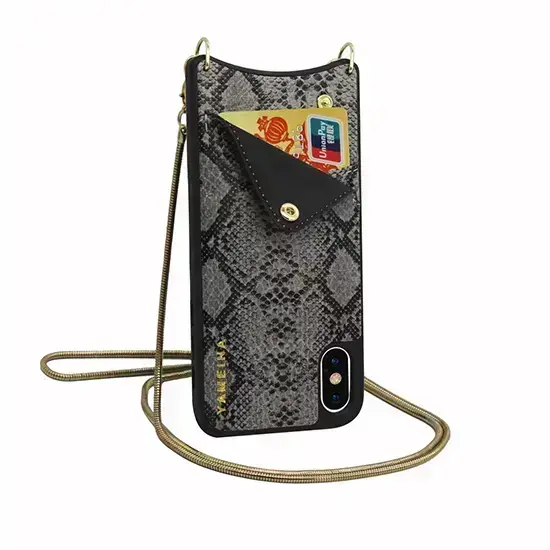 BAG - SNAKE Leather Case - IPHONE XS MAX Grey Photo