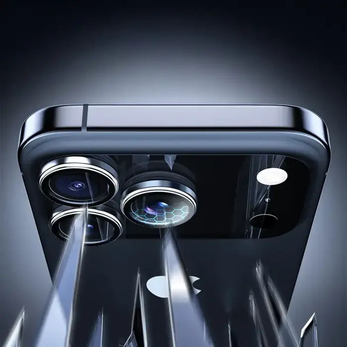 Rock Tempered glass Pure Series Camera Lens on camera for Iphone 17 Pro/17 Pro Max (lens 3 pieces) orange Foto 5