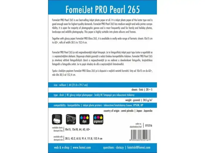Fomei A4|20+5 PRO Pearl 265g|m2 photo paper Photo