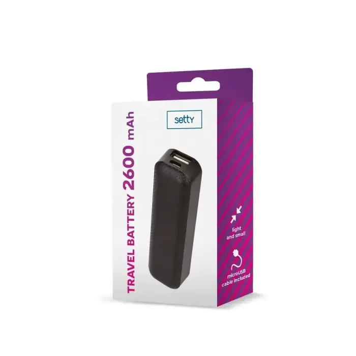 Setty power bank 2600 mAh mini black Фото num