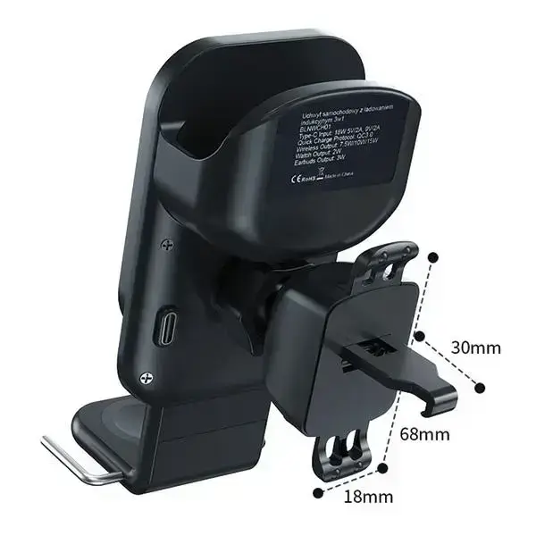 Beline uchwyt samochodowy z ładowaniemindukcyjnym BLNWCH01 3w1 Smartphone|iWatch|Airpods Photo