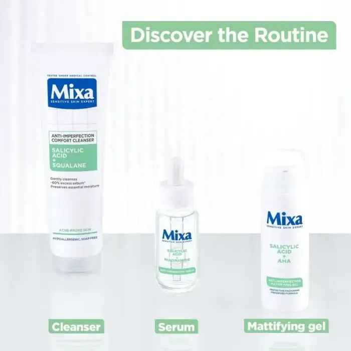 MIXA Anti-Imperfection Comfort Cleanser Gel Facial Cleanser Against Imperfections in Acne-prone Skin 150 Ml Foto 6