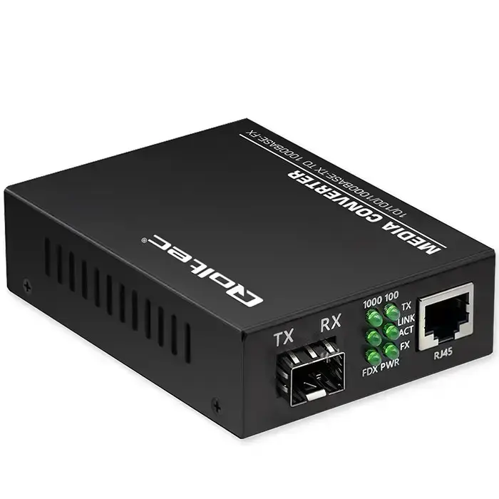 Qoltec Bidirectional Ethernet SWITCH Media Converter 1x RJ45 1x SFP| 1000Mbps | 5V Foto 1