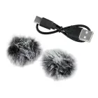 Wireless lavalier microphone Lightning double with long hair (2 in set) K1 black Photo