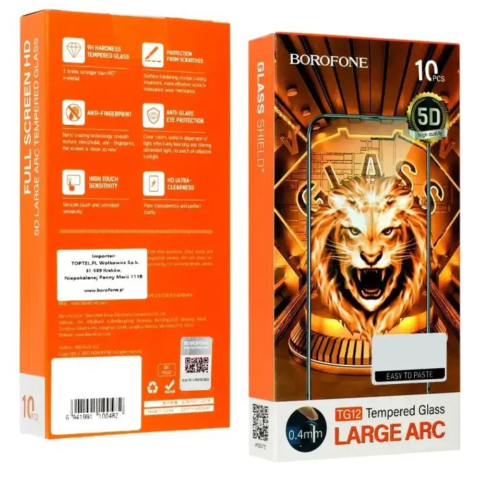 Borofone Tempered glass TG12 Full Screen 5D for Iphone 12 Pro Max - 10 pieces Foto 8