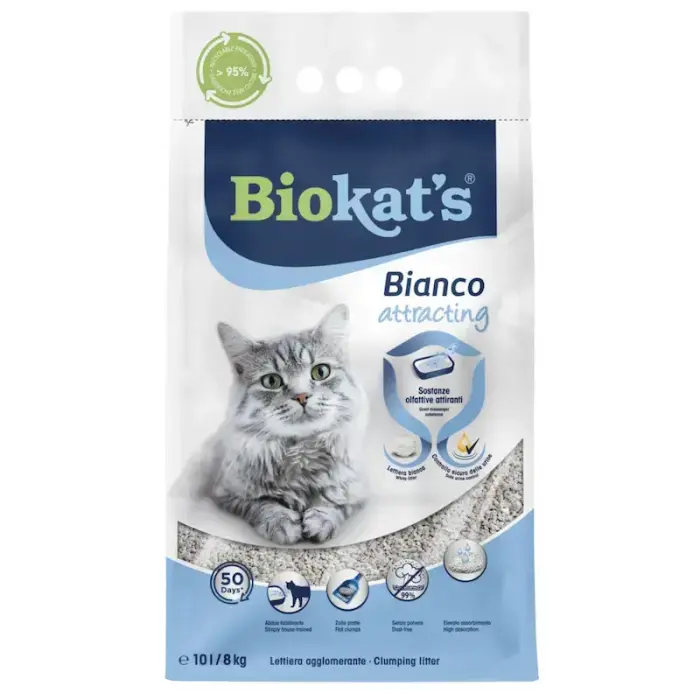 Smiltis kaķu tualetēm - Gimborn Gimborn Biokat's Bianco ATTRACTING 10 L Foto 2
