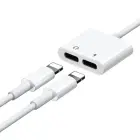 Joyroom S-Y104 lightning - 2x lightning headphone adapter audio and charging white Photo