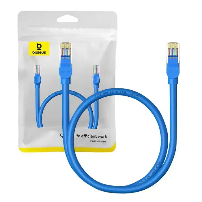 Round Cable Baseus Ethernet RJ45, Cat.6, 0,5m (blue) Photo