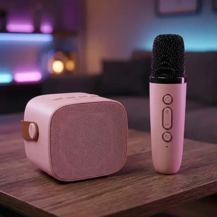 Blavec Portable Bluetooth Speaker WS-07 Karaoke Party - 5W with 2 microphones (WS07-2MP) pink Фото num