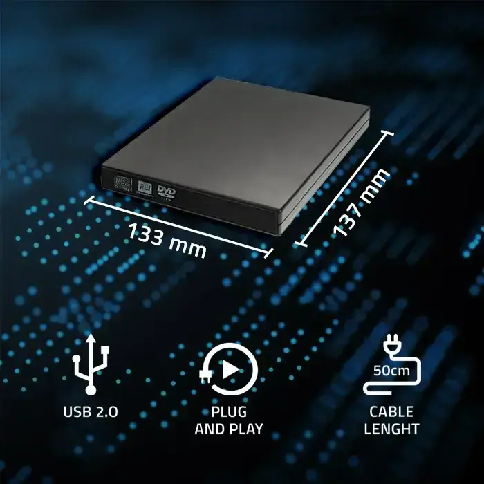 Qoltec External DVD-RW recorder |USB 2:0|Black Foto 5