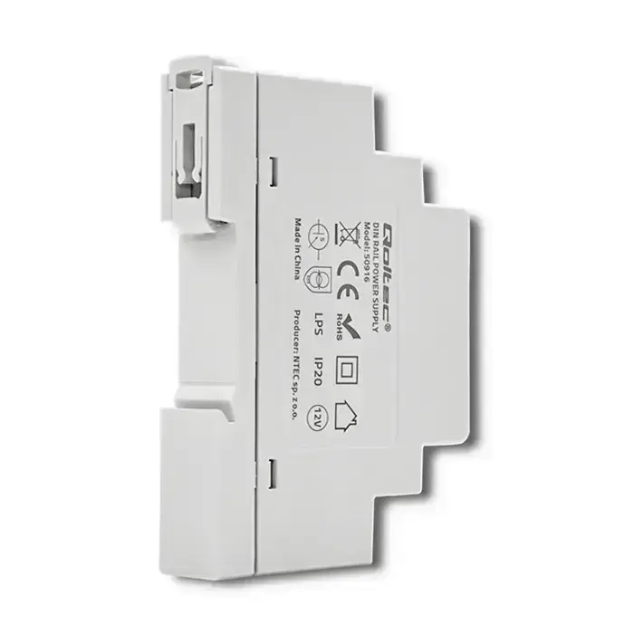Qoltec DIN rail power supply | 15W | 24V | 0.625A | Gray Фото num